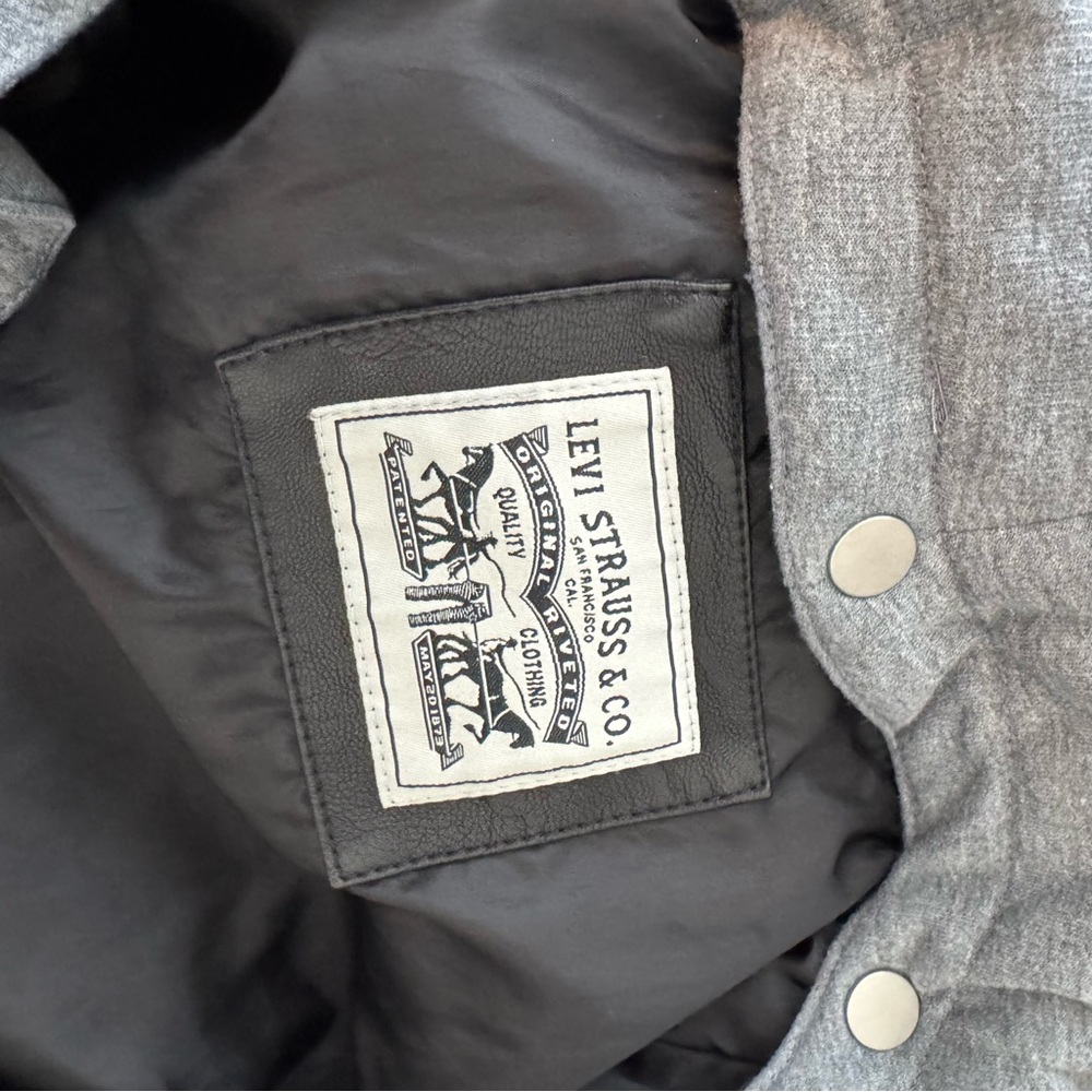 Levi’s Hoodie Faux Leather Moto Oversized Belted Jacket - Picture 12 of 12